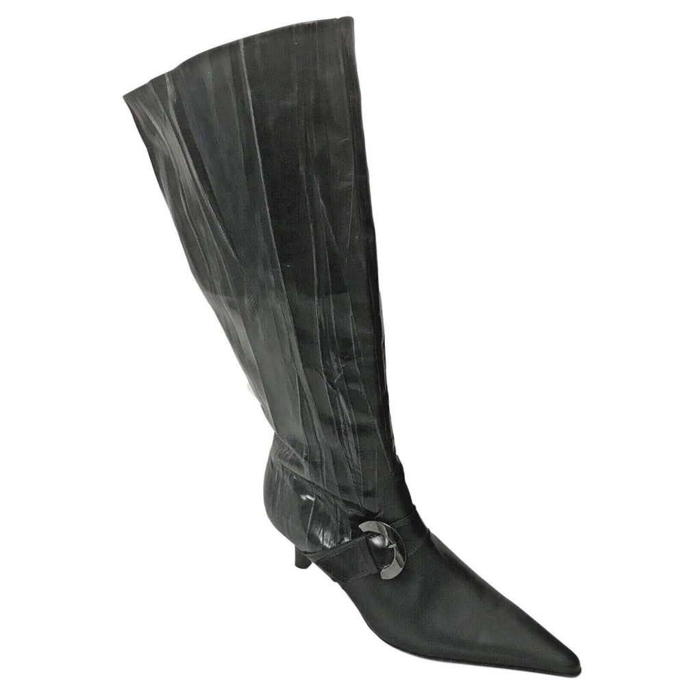 Peter Kaiser Ladies Pull On Black Leather Zip Kitten Heel Boots